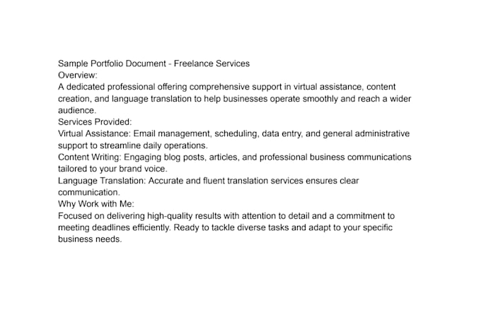 provide virtual assistant and data entry services